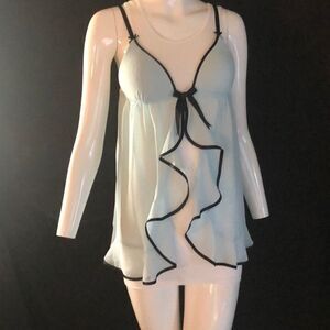 Cosmopolitan Sheer Babydoll Lingerie in Black and White